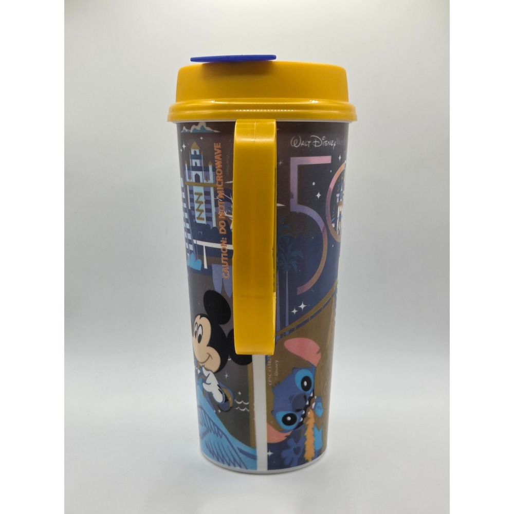 Disney Travel Mug Walt Disney World 50th Anniversary Mickey Mouse Stitch - Picture 4 of 6